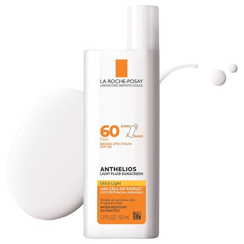 La Roche-Posay Anthelios SPF 60 Light Fluid Sunscreen - Lightweight, Oil-Free, Travel Size 1.7 Fl. Oz.