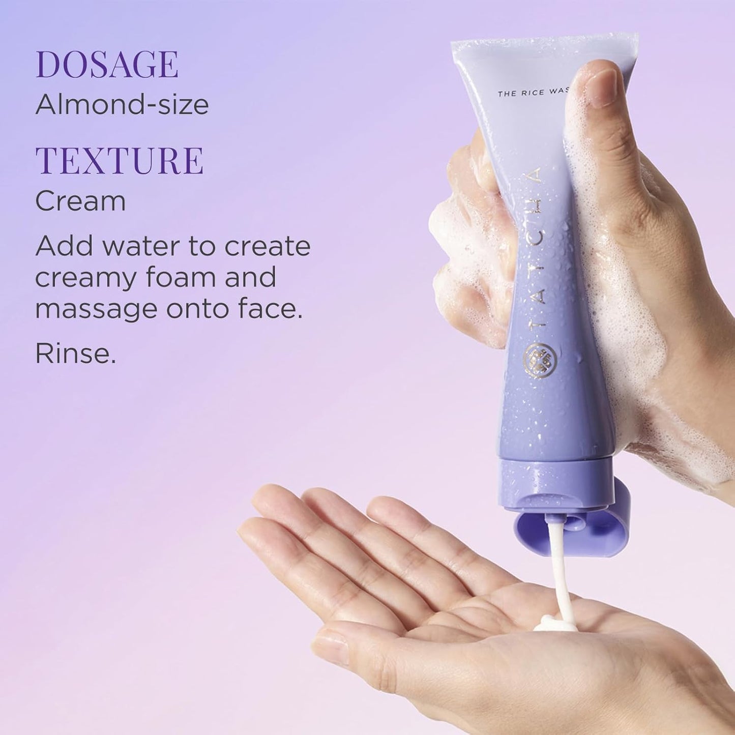 TATCHA The Rice Wash Jumbo - Gentle Cream Facial Cleanser for Soft, Luminous Skin | 240 ml / 8.1 fl. oz.