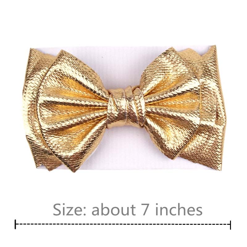 Gold Hair headband, Bows Hair Barrettes Accessories, Cute Princess Head Bands hair decorations for Infant Toddler Baby Girls. (FJ78-Gold D)