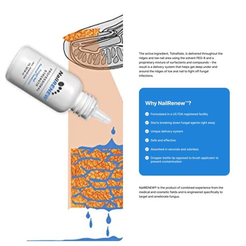 NailRENEW Antifungal Treatment - Professional Strength Solution for Discolored & Brittle Nails (1 Bottle)