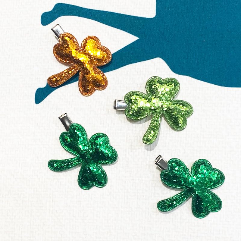 St. Patrick Bow Hair Clips Hairpin Grosgrain Ribbon Bows Holiday Barrettes JHSP07 (D4)