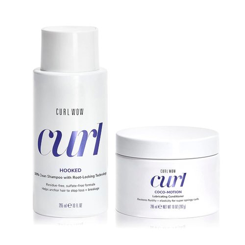 COLOR WOW Cleanse & Quench Wash Day Duo for Curly Hair - HOOKED Shampoo & COCO-MOTION Conditioner