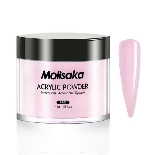 Skiennix Pink Acrylic Powder - Professional Lasting Nail Extension | 1.58oz for Beginners & Salons