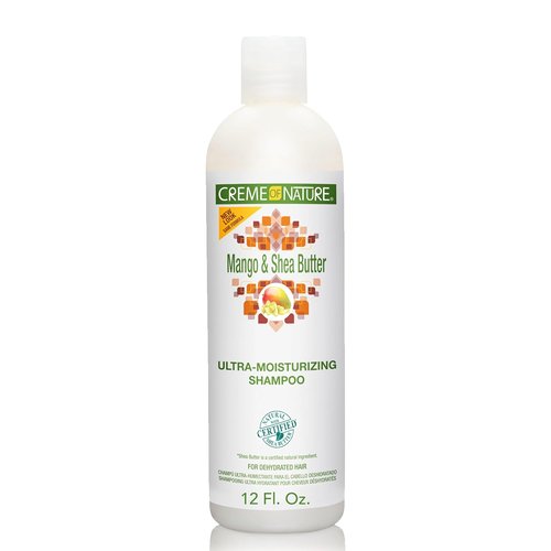 Creme of Nature Mango & Shea Butter Shampoo - Ultra-Moisturizing Hydrating Cleanser for Curly Hair | 12 oz