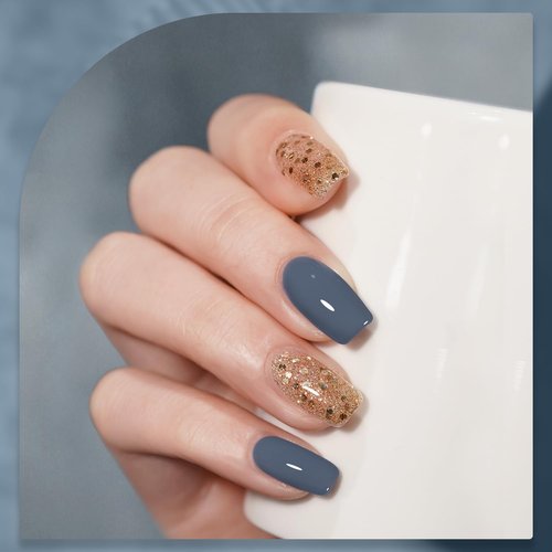 GAOY Blue Gel Nail Polish, 16ml Soak Off Gel Polish, UV Light Cure for Nail Art DIY Manicure at Home, 1271 Blue Borealis