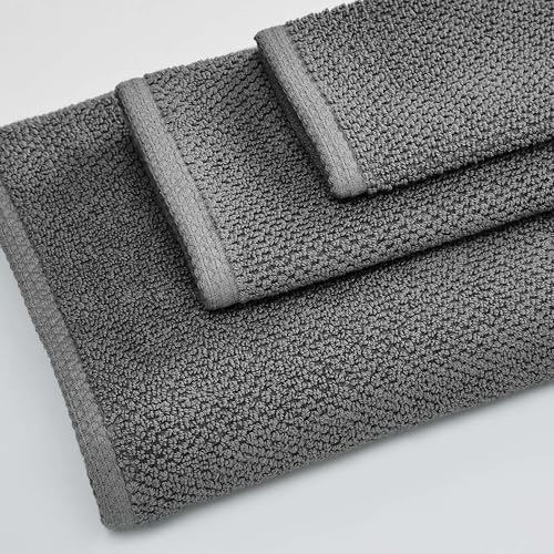 Dark Grey Bath Towel - 100% Cotton 54x27 Towel - Absorbent, Quick-Drying, Durable Bath Towels for Bathroom Decor - Low-Twist, Two-Ply Fibers (Dark Grey)