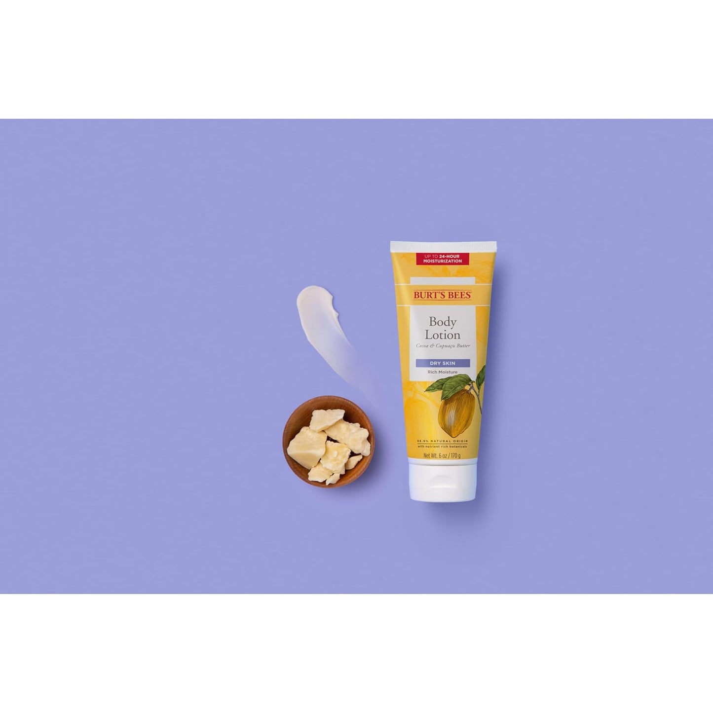 Burt’s Bees Body Lotion - Nourishing Butter Formula for Dry Skin with Cocoa & Cupuaçu, 6 Oz