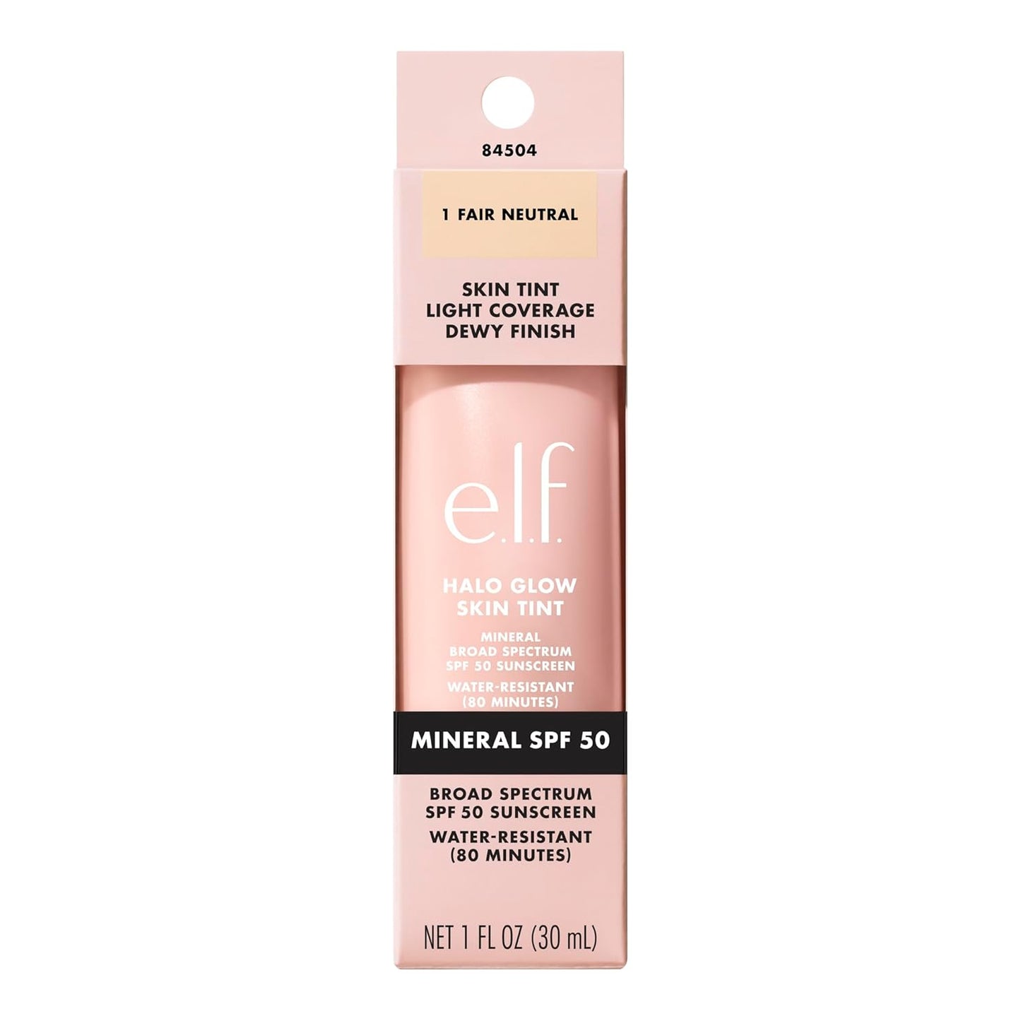 e.l.f. Halo Glow Skin Tint SPF 50 - Tinted Moisturizer for Light Coverage | Vegan & Cruelty-Free, 1 Fair Neutral