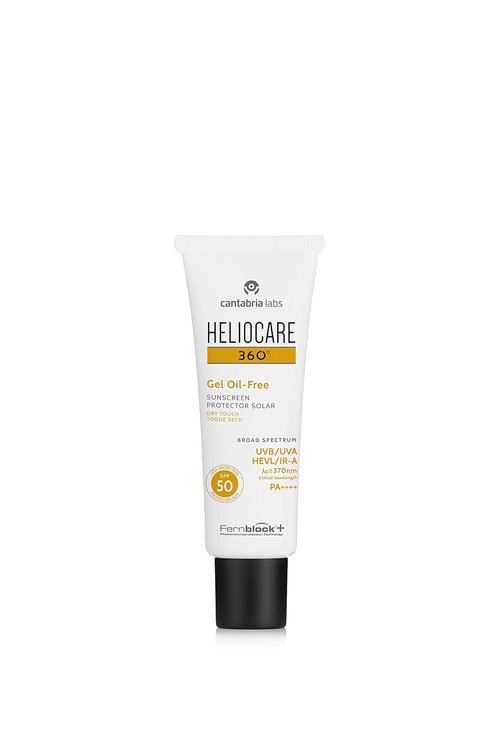Heliocare 360 Oil-Free Gel SPF 50 - Daily UVA/UVB Sunscreen for Face | Anti-Aging Protection, 50ml