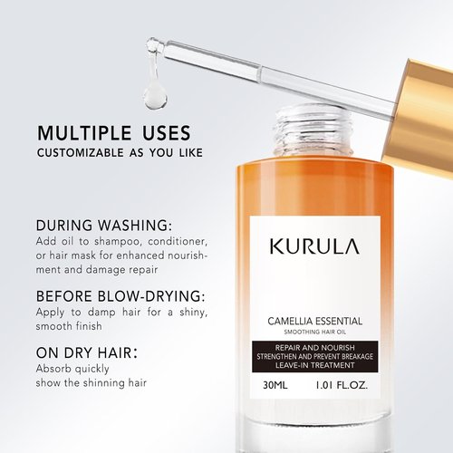 Camellia Hair Oil Serum by [Brand Name] - Nourishing Hydrating Oil for Dry, Damaged Hair | Adds Shine & Smooths Split Ends