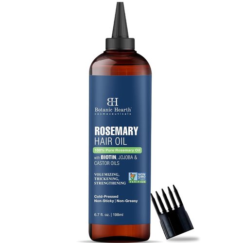 Botanic Hearth Hair Oil for Growth - Rosemary & Biotin Blend | Color Safe for All Hair Types | 6.7 Fl Oz