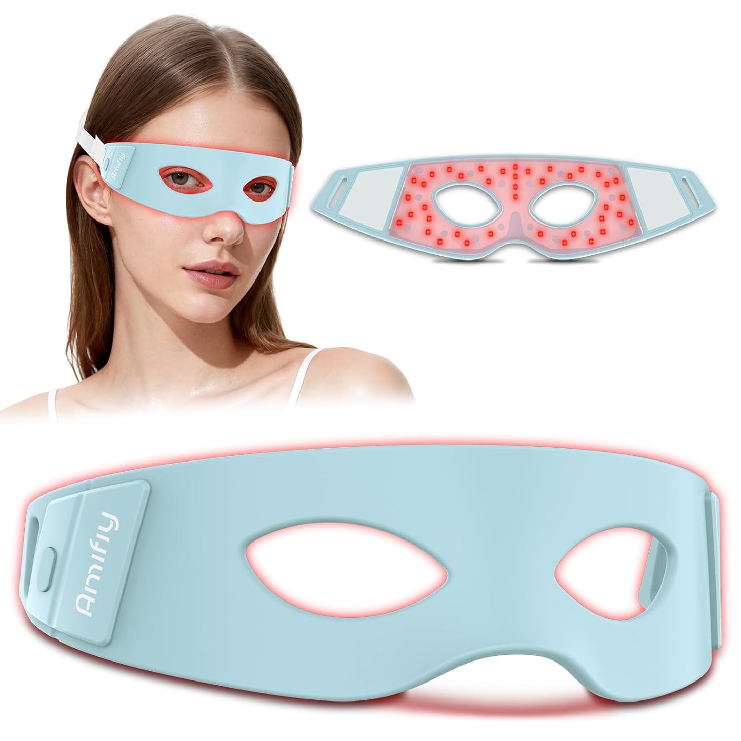 Skiennix Red Light Therapy Eye Mask - Reduce Dark Circles & Puffiness | Infrared Anti-Aging Device
