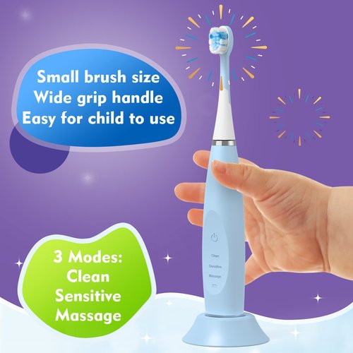 FUMEIKANG Kids Electric Toothbrushes Sonic Rechargeable Tooth Brush Gifts for Boys and Girls Smart Timer Power Toothbrush - 3 4 5 6 7 8 9 10 11 12