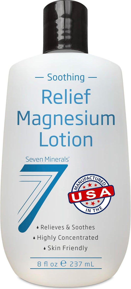 Seven Minerals Magnesium Lotion - Soothing Relief for Sleep & Joint Care | Non-Greasy, 8 fl oz