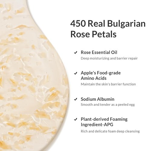 Kustie Rose Body Wash - Hydrating Floral Cleanser with Real Flower Petals & Rose Oil | 16.9 fl oz