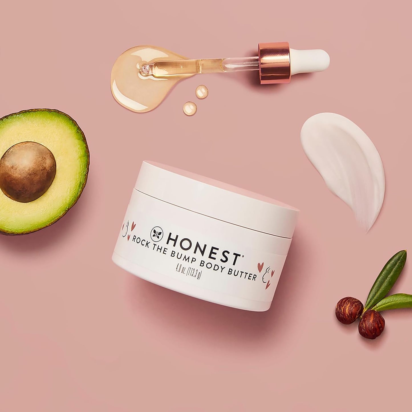 The Honest Company Mama Rock Bump Body Butter - Moisturizing Stretch Mark Cream with Shea & Avocado Oil | 4 oz