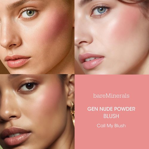 bareMinerals Gen Nude Powder Blush - Mineral-Based, Talc-Free, All-Day Wear, Buildable Coverage, Matte Finish