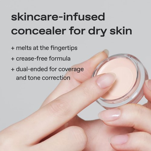 glow not dry concealer #pale #blushbeige, covers under-eye circles & blemishes, full-coverage, dual-color&use, melt-in texture, 0.4 oz, beige