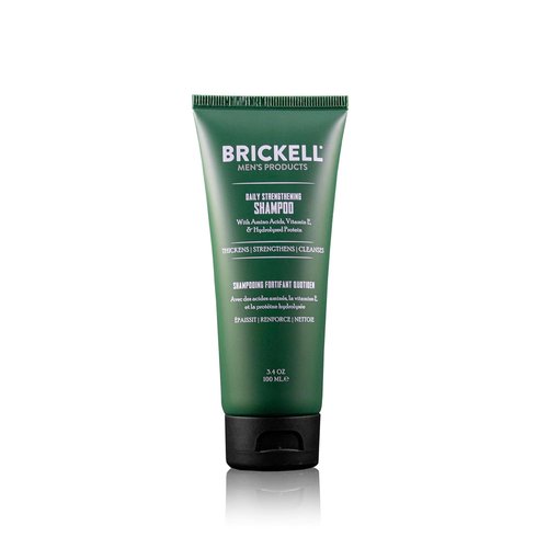 Brickell Men's Products Daily Strengthening Shampoo - Natural Mint & Tea Tree Oil for Dry Scalp, 3.4 Oz
