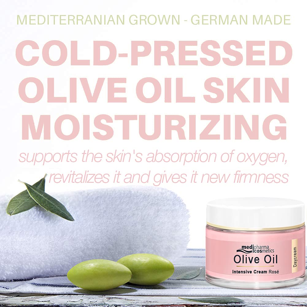 Medipharma Cosmetics Intensive Face Moisturizer – Anti-Aging Face Cream with Olive Oil, Hyaluronic Acid & Vitamin A – Facial Day Cream for Women & Men, Made in Germany 1.69 Fl Oz