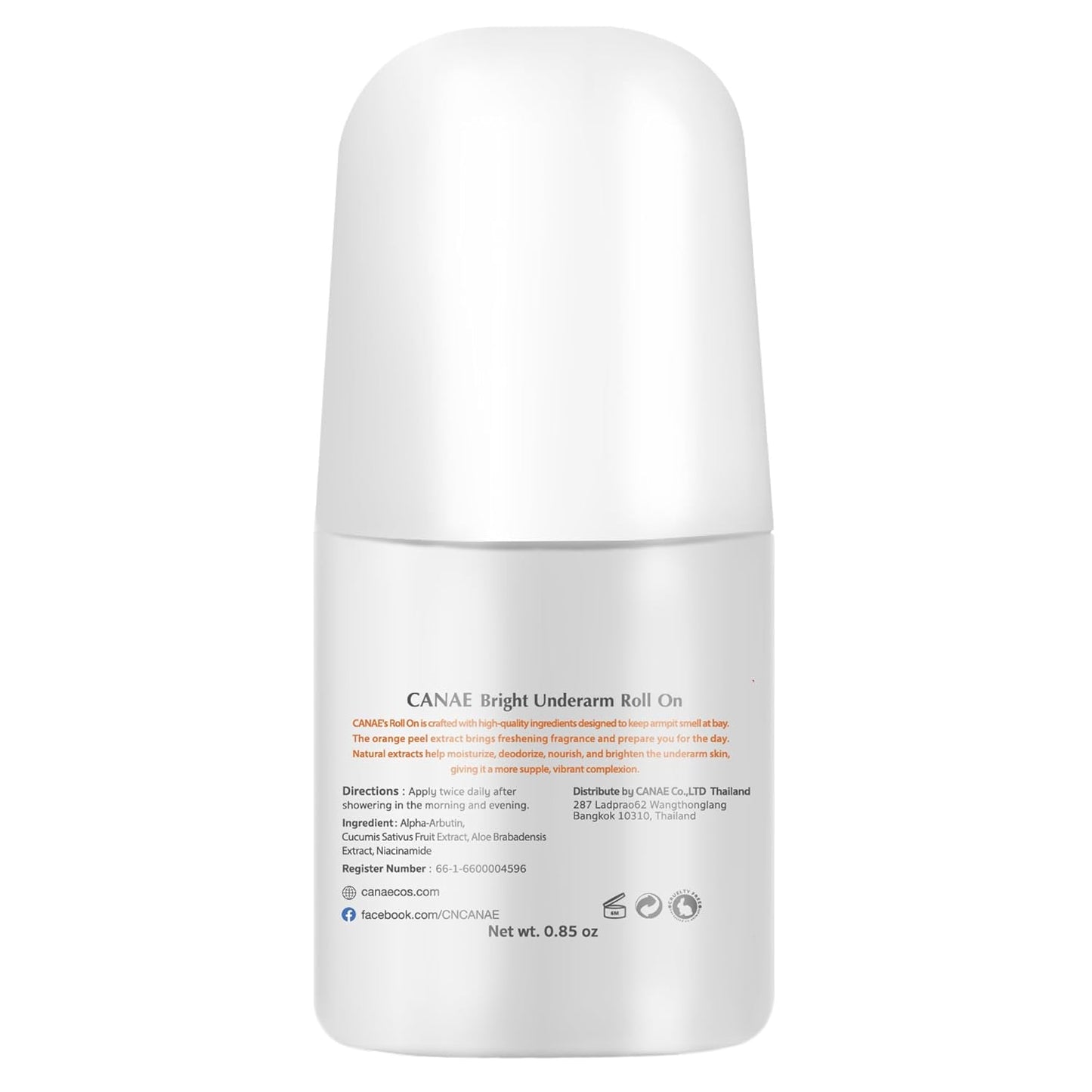 CANAE - Aluminum-Free Roll-On Deodorant for Sensitive Skin | Unisex Citrus Scent, 0.85 oz Travel Size