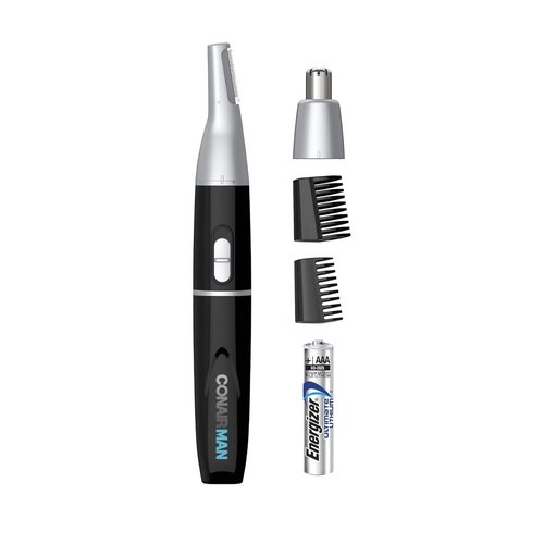 ConairMAN All-in-One Personal Trimmer - Versatile Grooming Kit for Nose, Ear, Eyebrows & Sideburns