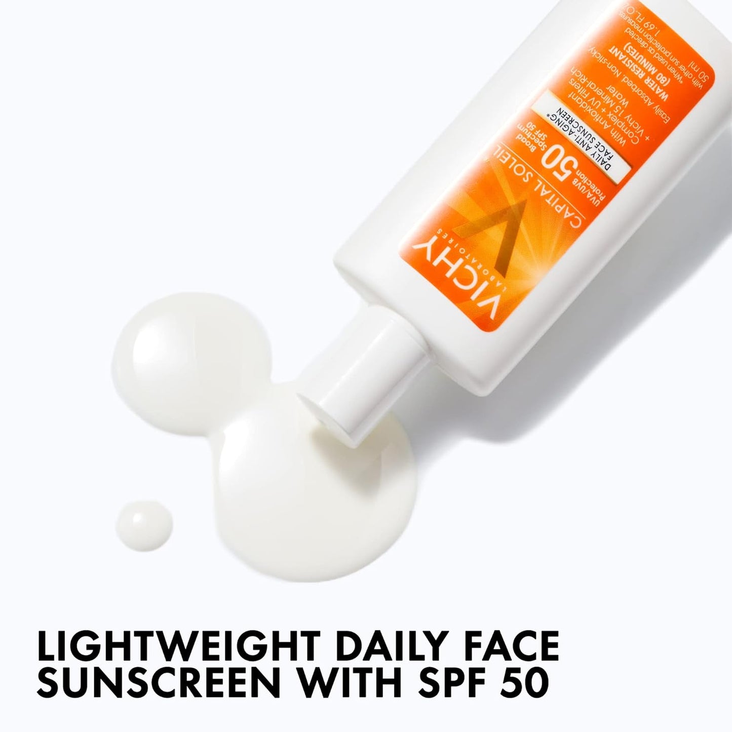 Vichy Capital Soleil Face Sunscreen SPF 50 - Anti-Aging Sunblock for Sensitive Skin | Travel Size, Oxybenzone Free