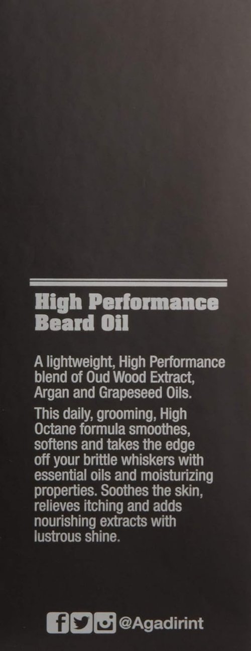AGADIR Oud Wood Beard Oil - Nourishing Formula for Soft, Healthy Beards | 1.5 Fl Oz