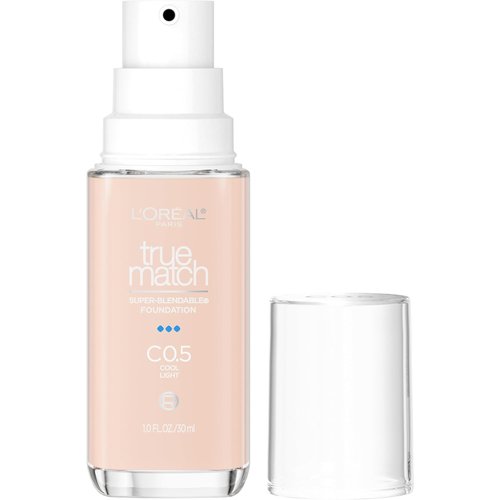 L'Oreal Paris True Match Foundation - Super-Blendable Liquid Makeup, Medium Coverage, C0.5 Light, 1 Fl Oz