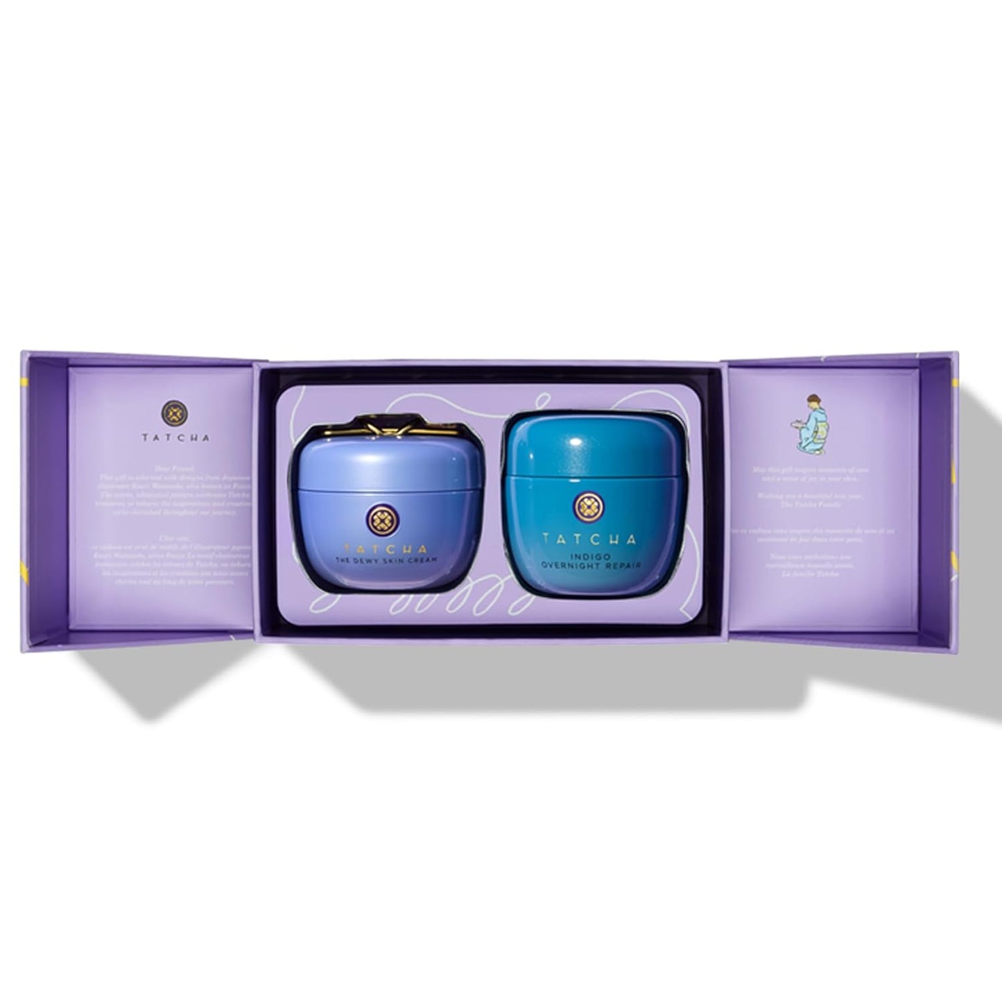 TATCHA AM + PM Moisture Duo - Holiday Gift Set with Dewy Skin Cream & Indigo Overnight Repair Serum