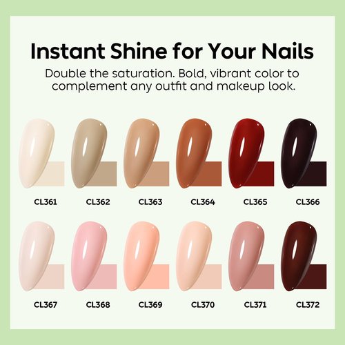 Luxbon 12 pcs Gel Nail Polish Set - Fall Color Set Long Lasting Autumn Gel Polish, uv led Soak Off Nail Art Designs Manicure Kit 013