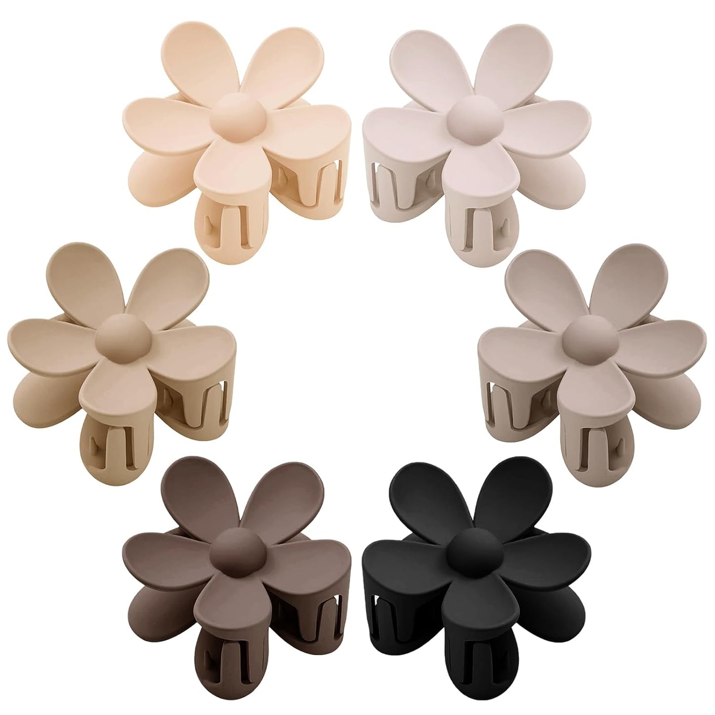 Flower Hair Clips 6 PCS Flower Claw Clips Daisy Clips for Women Matte Large Claw Clips Strong Hold Jaw Clamps Hair Accessories for Thick Hair 6 Colors