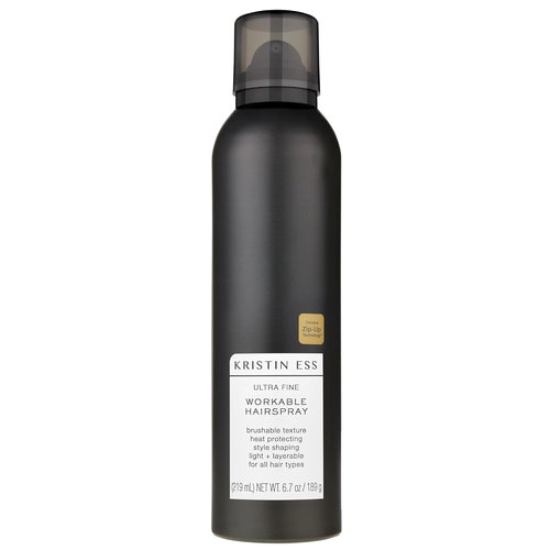 Kristin Ess Ultra Fine Hairspray - Lightweight Heat Protectant & Volumizing Anti-Frizz Spray | Color Safe & Brushable Finish