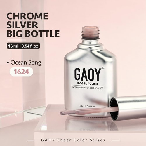 GAOY Jelly Nude Gel Nail Polish, 16ml Sheer Rose Pink Translucent Soak Off Gel Polish, UV Light Cure for Nail Art DIY, 1624 Ocean Song