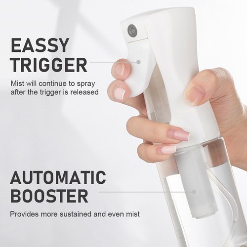 ELEMSY Spray Bottle - Continuous Mister for Hair Styling | 2 Pack 6.8 OZ Ultra Fine Mist Bottles