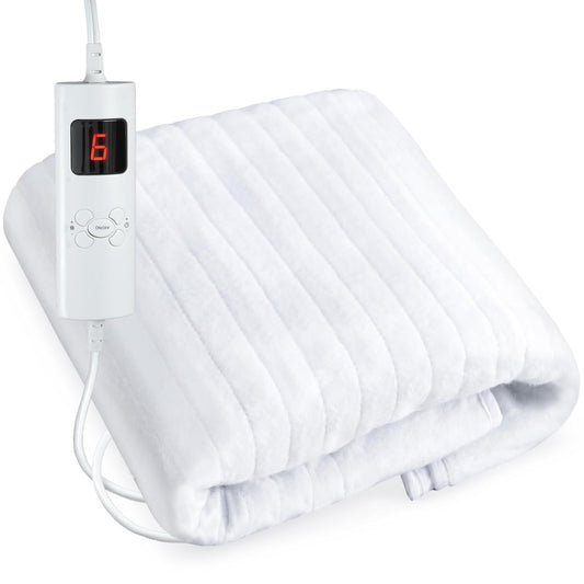 Skiennix Electric Heating Pad - Six Heat Settings & Digital Control | 72.8" x 30" Massage Table Warmer with Overheat Protection - White