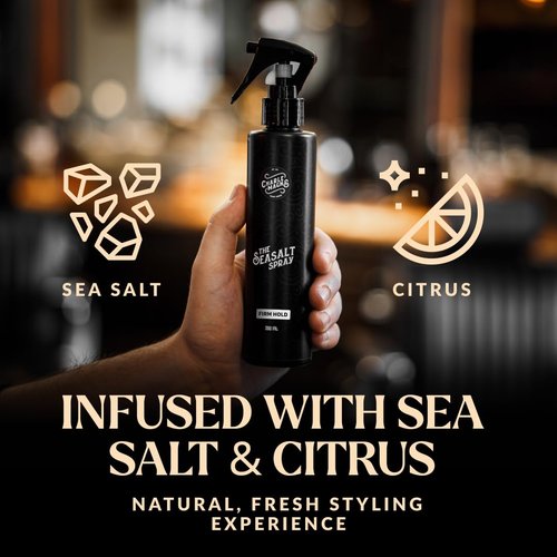 Charlemagne Sea Salt Spray for Men - Firm Hold, 6.76 fl oz/200ml, Pack of 1, Mediterranean Breeze - Sea Salt Hair Spray for Texture, Volume & Hold - Matte Finish Beachy Hair for Men & Women
