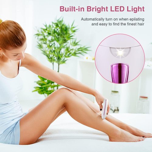 **Smooth Glide Epilator for Women | Rechargeable Facial Hair Remover - Portable White Design**