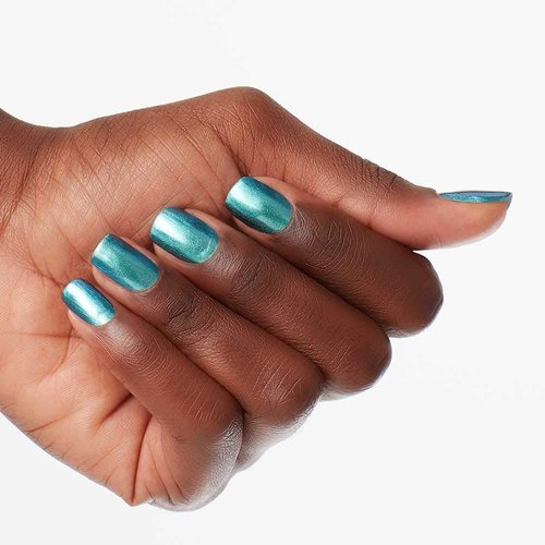 OPI Nail Lacquer This Color's Making Waves | Opaque Dark Green Shimmer Chip Resistant Nail Polish | Fast Drying, Streak Free