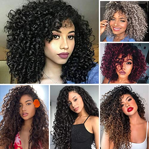 GoGo Curl Crochet Hair 12 Inch 8 Packs Curly Crochet Hair Beach Curl Water Wave Crochet Hair for Black Women Ocean Wave Crochet Hair Synthetic GoGo Curly Braiding Hair Extensions(12 Inch, 1B)