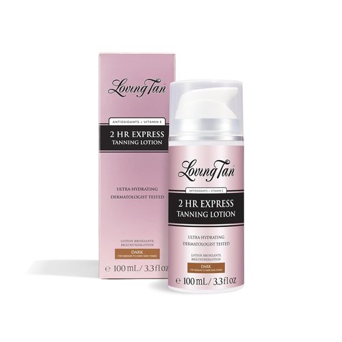 Loving Tan 2 Hr Express Self Tanning Body Lotion - Dark, Hydrating & Streak-Free Glow | 3.3 fl oz