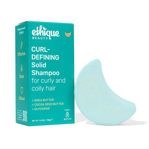 Ethique Curl-Defining Shampoo Bar - Shea Butter Formula | Plastic-Free, Vegan, 3.88 oz - Professor Curl