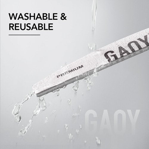 GAOY Nail File, 10Pcs Professional 100/180 Grit Half-Moon Shaped Double Sides Washable Emery Boards Manicure Tools for Acrylic and Gel Nails