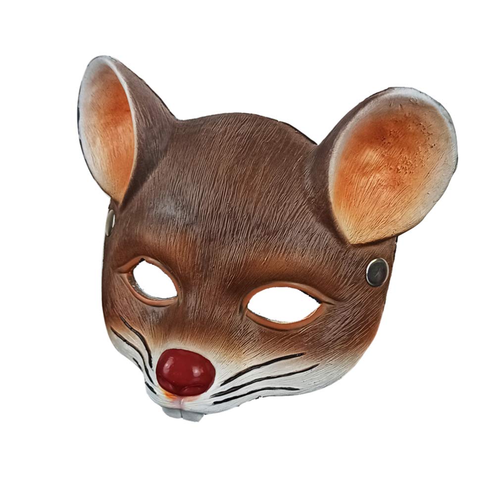 NOLITOY Rat Head Masks Animal Mouse Masks for Halloween Costume Party Props Brown