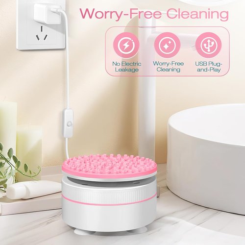 Norate Electric Makeup Brush Cleaner - Deep Clean Residue Removal for Brushes | Perfect Christmas Gift for Women & Teens