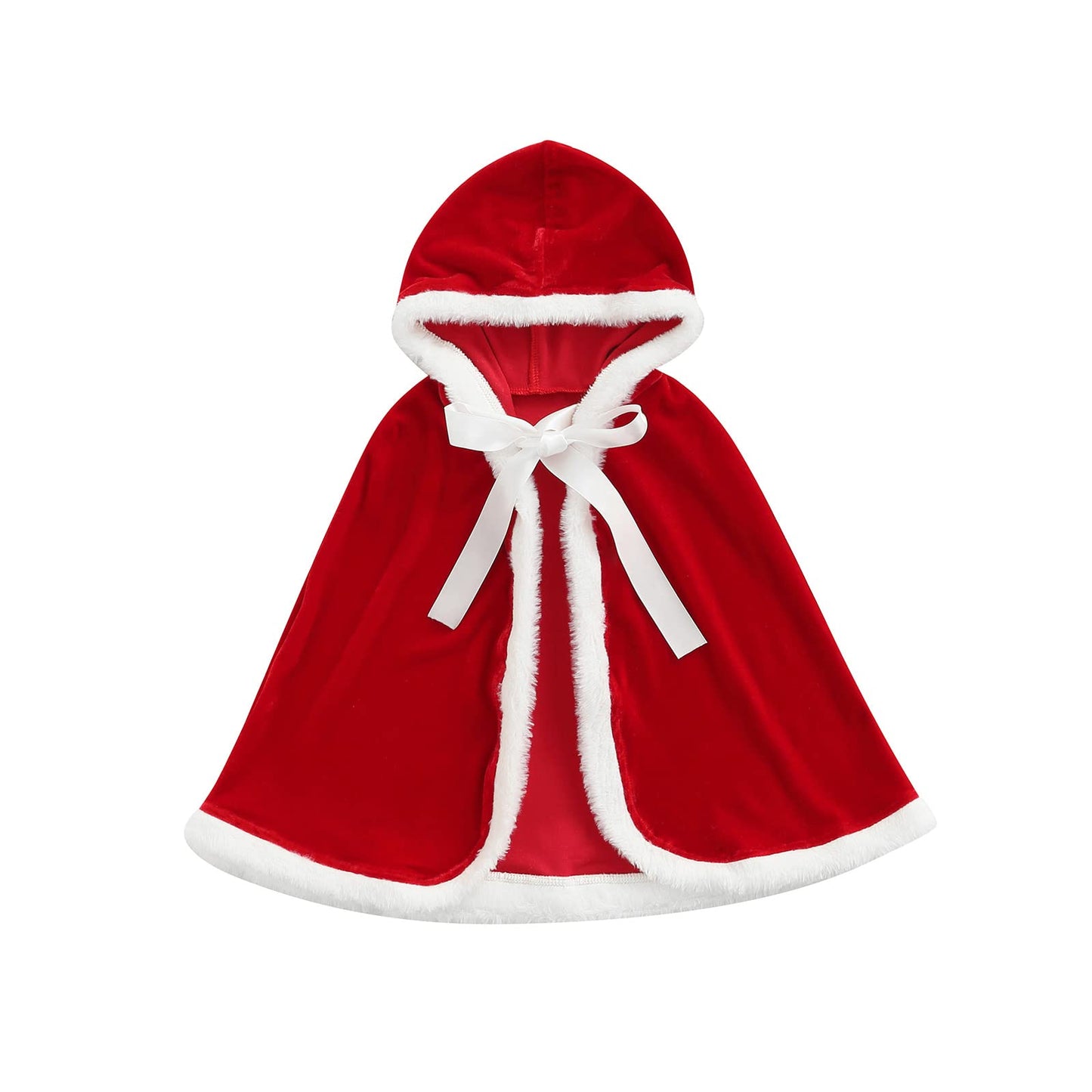 Yccutest Toddler Girl Christmas Outfit Baby Christmas Cloak Hooded Cape Coat Kids Winter Poncho Jacket Cosplay Clothes(Red Cloak,1-2 Years)