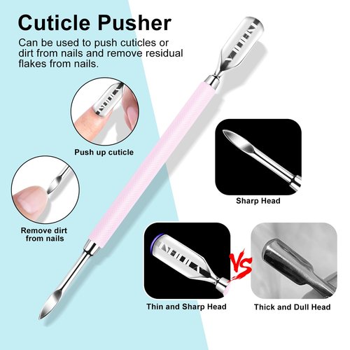 NXJ INFILILA Cuticle Remover Kit 4Pcs, Cuticle Remover Cuticle Trimmer Set Cuticle Pusher Nail Scraper Professional Pedicure Manicure Nail Tools Gift for Women Nail Tech Supplies