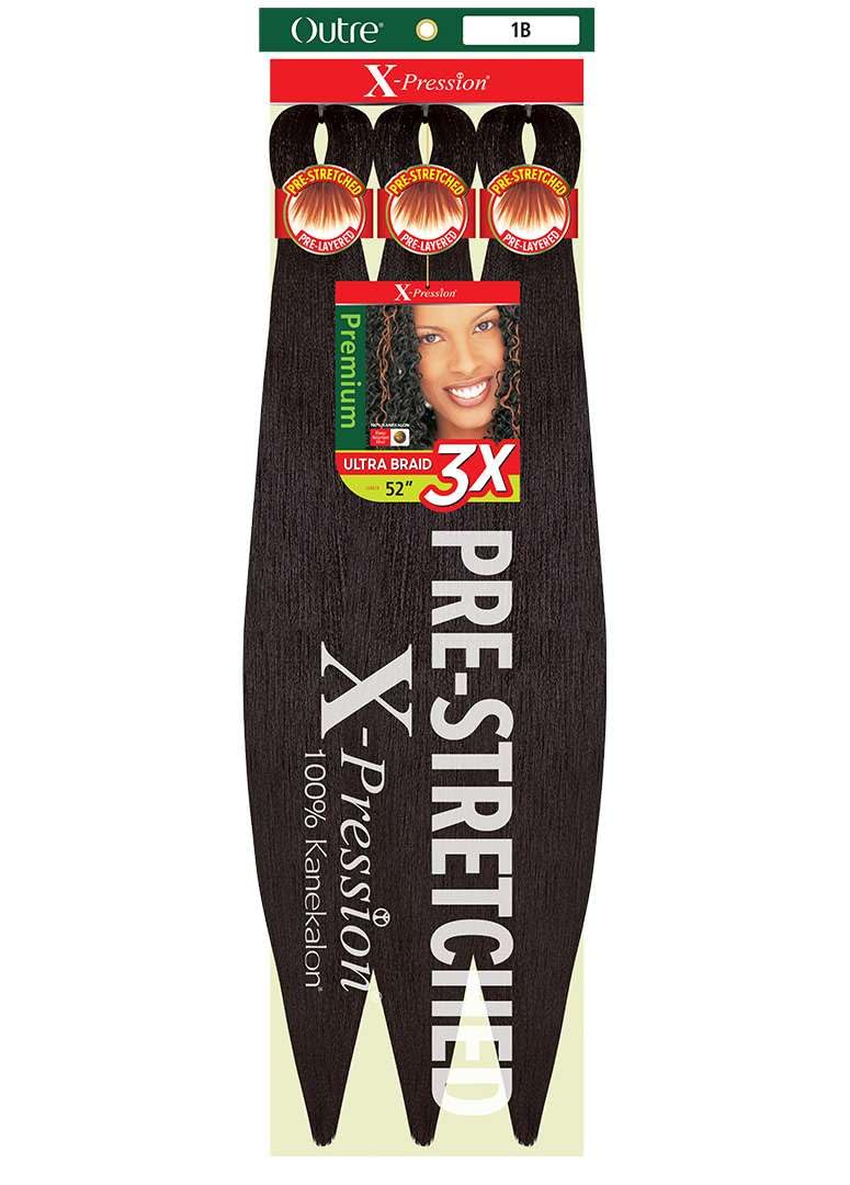 [2 PACK DEAL] Outre X-Pression Braid-Pre Stretched Braid 52" 3X 2 Packs (RASTA)