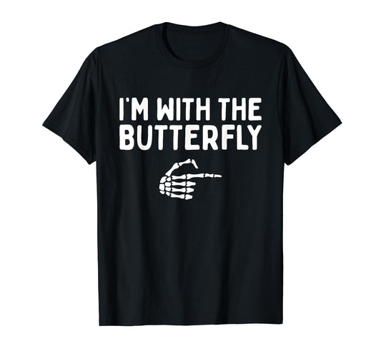 I'm With The Butterfly Halloween Costume Matching Couples T-Shirt