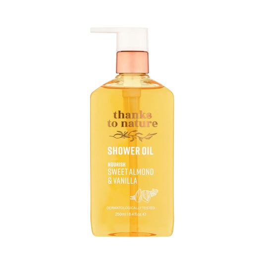 Skiennix Cleansing Shower Oil - Nourishing Sweet Almond & Vanilla Scent | 8.45 fl oz for Normal to Dry Skin